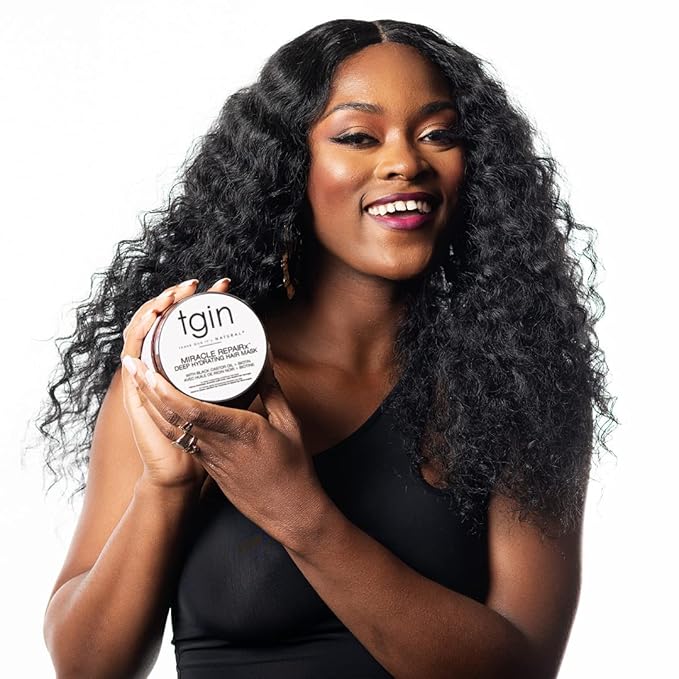 tgin Miracle RepaiRx Strengthening CPR Protein Treatment &amp Deep Hydrating Hair Mask for Curly Coily and Wavy Hair Repairs Protects and Restores Damaged Hair 12 oz (Set)