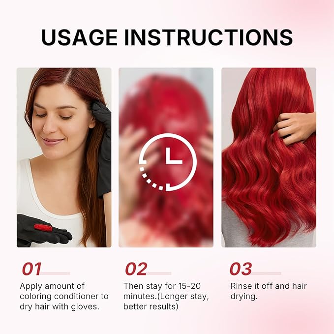Karseell Color Depositing Conditioner Red Hair Mask Color Boosting Hydrates and Enhances Red Tones for Color-Treated Hair 500ml 16.9floz