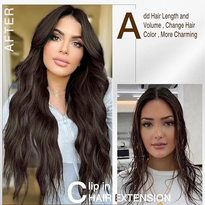 Hair Extensions Long Wavy Clip In Hair Extensions Bleach Blonde Synthetic Hair Extensions Clip Ins 4PCS Thick and Blend Well Fiber Hairpieces for Women 20 Inch