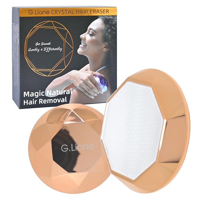 Crystal Hair EraserPainless Nano Hair Remover ExfoliationGentle and Efficient Glass Hair Removal Device Without WaxingNatural Epilator for Women and Men(Gold)