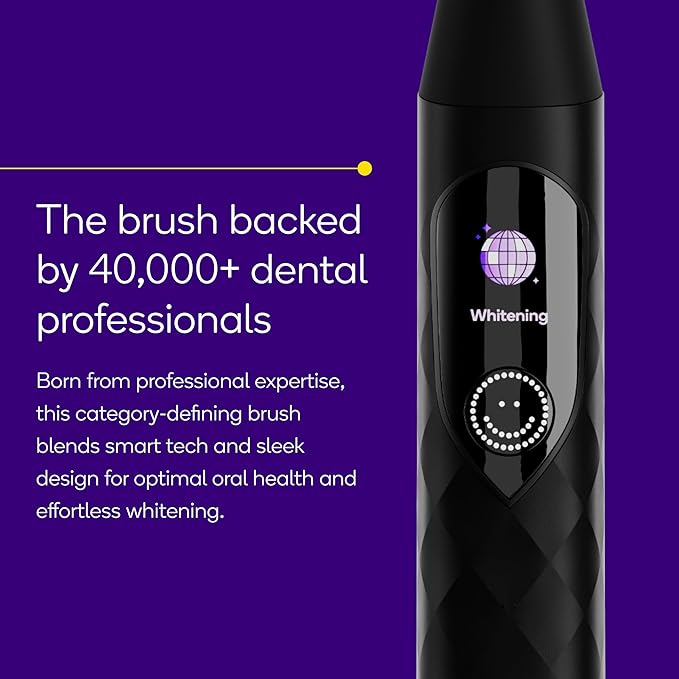 Burst Pro Sonic Advanced Electric Toothbrush for Adults (Black) | Soft Bristles | 33000 Vibrations | Long-Lasting Battery and Multiple Brushing Modes