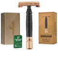VIKINGS BLADE Double Edge Safety Razor for Men + 5 Swedish Steel Blades + Luxury Case. Smooth Reusable Eco-Friendly (Chieftain ?œOdin??