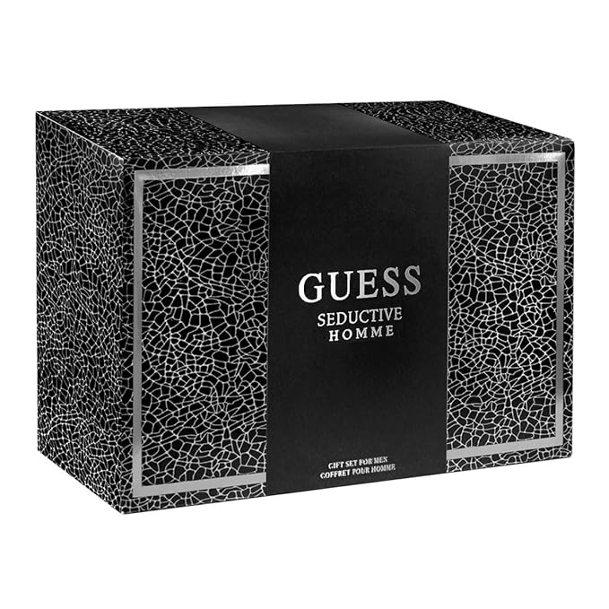 Guess Seductive Homme 3.4oz EDT Spray 6.0oz Deodorant Body Spray 3.4oz Shower Gel Pouch Men 4 Pc Gift Set