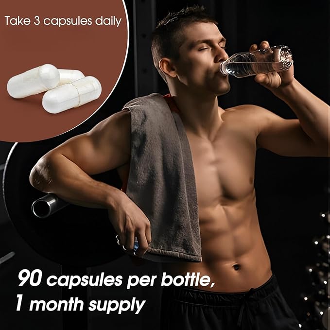 HMB and Leucine Supplement 3500mg L-Leucine HMB with Vitamin D3 Amino Acid BCAA for Men Vegan Gluten Free 90 Capsules