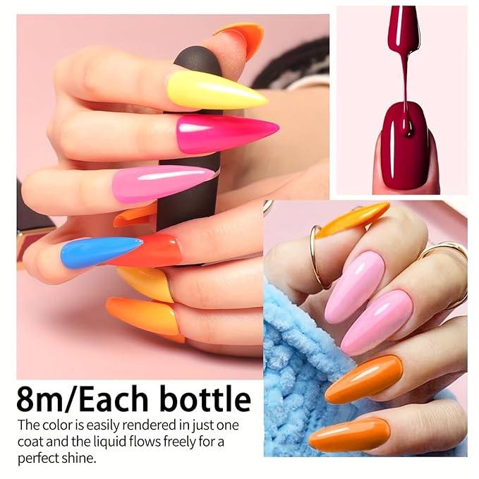 55 Color Gel Nail Polish Set Full Colors Necessary Professional Nail Art DIY Tools 8ml each Lasting and Durable Soak Off Gel/UV Nail Polish Ideal for Nail Salon or Home DIY