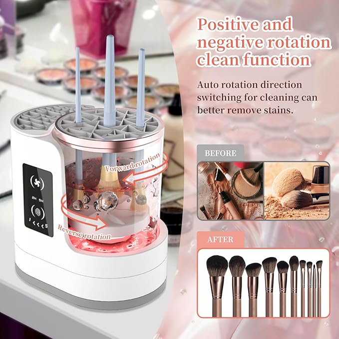 LARDERGO Makeup Brush Cleaner Machine Ultimate Efficient Electric Automatic Cleaner and Dryer for All Types of Makeup Brushes