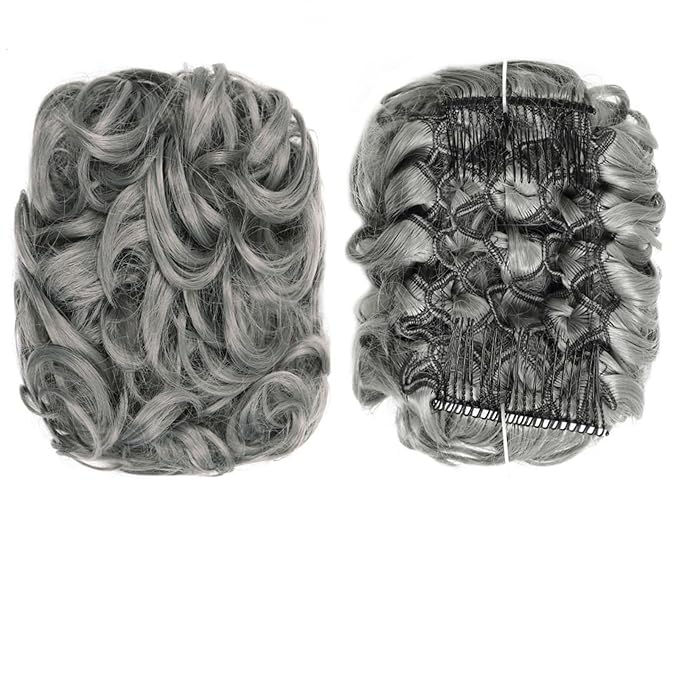 EARSHOT Hair Buns Hair Piece Synthetic Messy Bun Wig Hair Pieces Wavy Curly Bun Ponytail Hair Extensions Bun Hair Comb Women Bun Wig Hair Accessories For Girls (Color : 171)