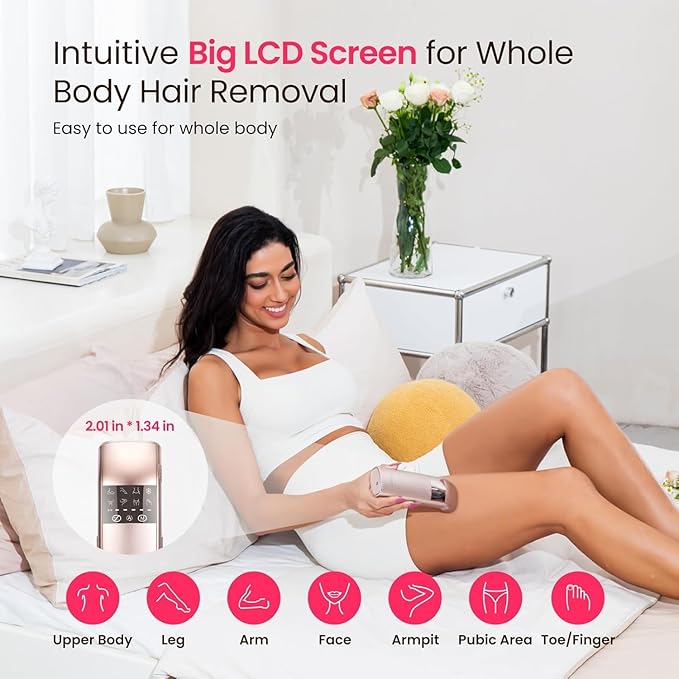 IPL Laser Hair Removal for Women and Men 25J Triple-Pulse Permanent Hair Removal Device for Ingrown &amp Coarse Hair 37°F Painless Sapphire Ice Cooling Hair Removal for Legs Facial Armpits Bikin