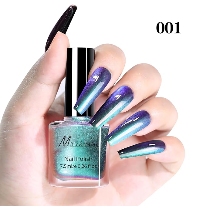 Major Dijit 10 Colors Cat's Eye Nail Polish Set 7.5ml/Bottle - Easy to Create 3D Glitter Effect - Long Lasting and Fast Drying - Salon Level Nail Art Experience