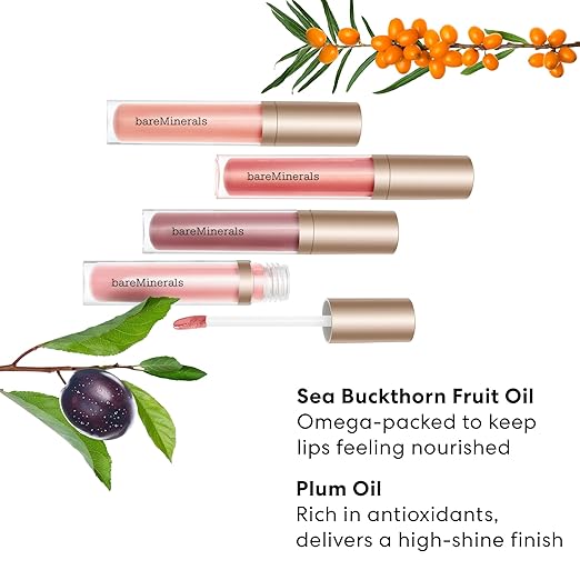 bareMinerals Mineralist Lip Gloss-Balm Hydrating Lip Gloss + Balm Hybrid Sheer Glossy Lip Balm No Stickiness Improves Lip Smoothness Vegan