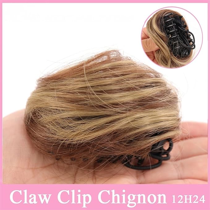 Messy Bun Hair Piece for Women Space Buns Hair Pieces Mini Claw Clip in Hair Bun Messy Cat Ears Hair Bun Extension Synthetic Donut Wig Accessory Updo Hairpieces for Women Girls Fake Hair Accessorie