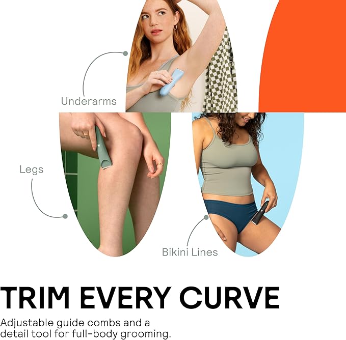 MERIDIAN Slimmer Trimmer ? Electric Razor for Women Bikini Line &amp Pubic Hair Trimmer Rechargeable &amp Waterproof Painless Flawless Shave for Sensitive Skin Gentle Quiet &amp Travel-Friend