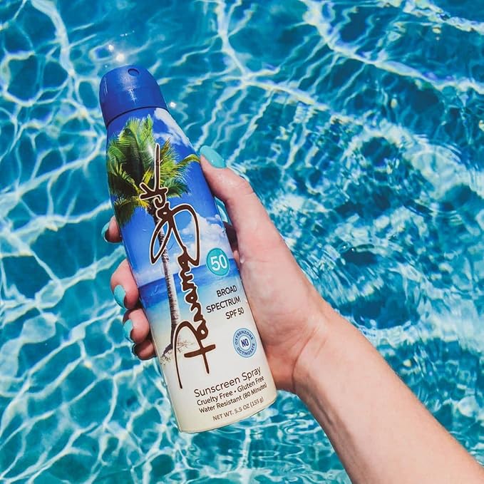 Panama Jack Continuous Spray Sunscreen - SPF 50 Broad Spectrum UVA/UVB Protection PABA Paraben Gluten &amp Cruelty Free Water Resistant (80 Minutes) 5.5 OZ (Pack of 12)