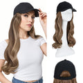 Hairro Baseball Hat with Hair Attached for Women Synthetic Adjustable Cap Wig 290g #12P24 Light Brown Mix ash Blonde