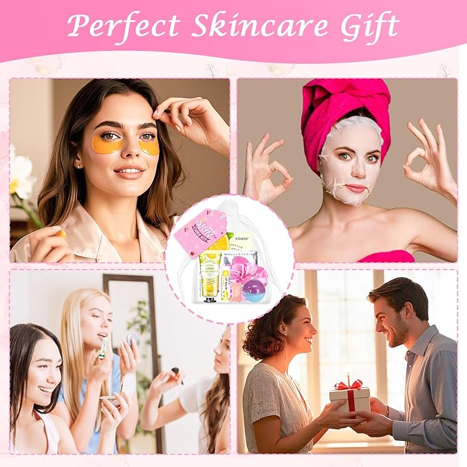 120 PCS Spa Party Supplies for Women Spa Party Favors Include Face Masks Skincare Hand Cream Lip Balm Under Eye Patches Lip Mask and Foot Bath Bombs Spa Birthday Sleepover Party Supplies