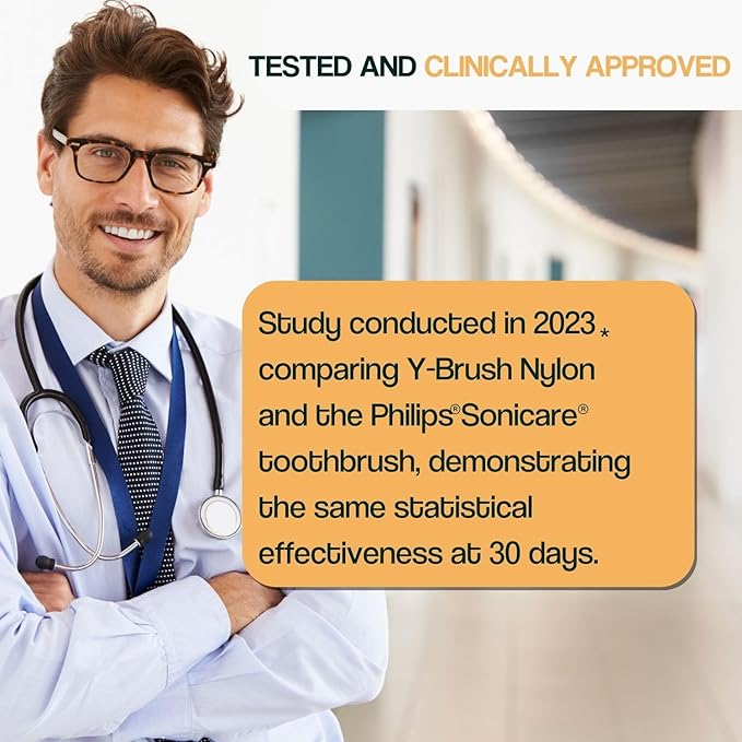 Y-Brush New Ultra Premium 2025 - Sonic Toothbrush 6 Brushing Modes - 6-Month Battery with USB-C Advanced Plaque Removal Whitening Technology Clinically Proven - Adult