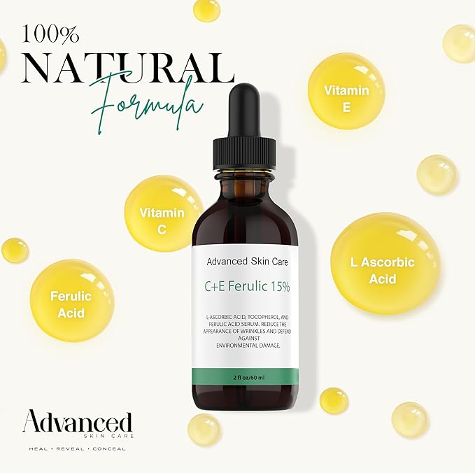 Advanced Skin Care Advanced skin care 15% Vitamin CE serum (Compare to Leading Skin CE Serum) with Ferulic Acid 2.oz 2 Fl Oz (Pack of 1)