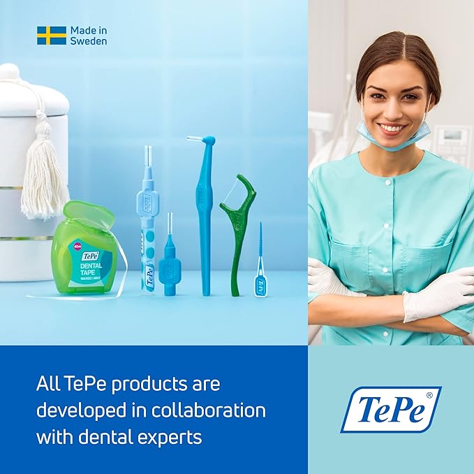 TePe Interdental Brush Original Soft Dental Brush for Teeth Cleaning Pack of 25 0.45 mm Extra-Small/Small Gaps Orange Size 1