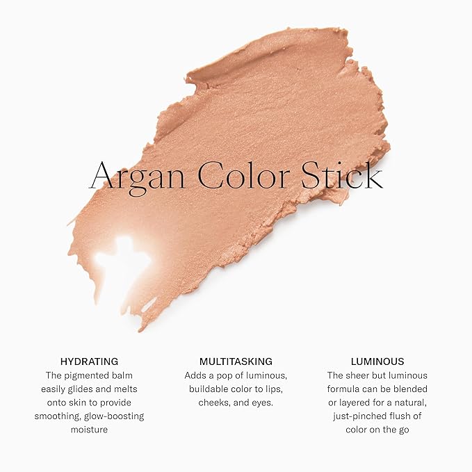 Josie Maran Color Stick &amp Lip Gloss Makeup Set - Argan Oil-Based Makeup Balm for Lips Cheeks &amp Eyes + Hyaluronic Acid Infused Plumping Lip Gloss (2 Piece Set)