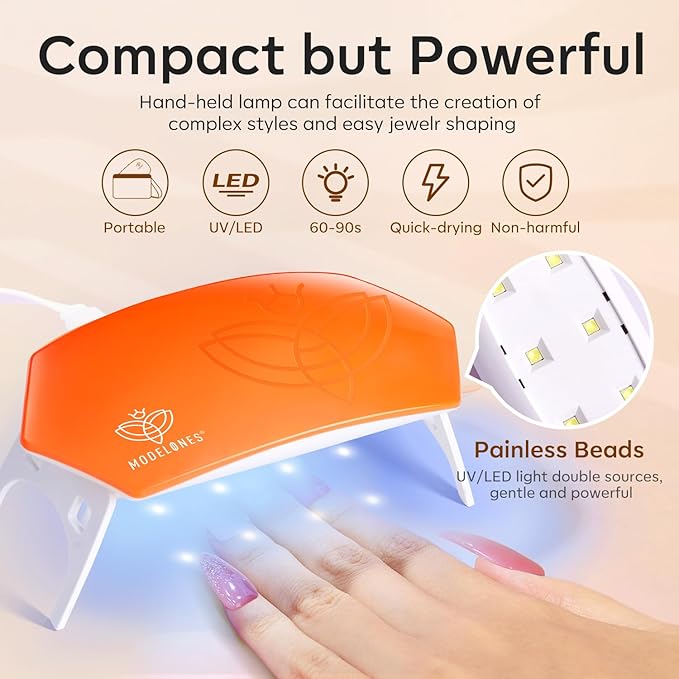 Modelones 133pcs Poly Nail Gel Kit 32 Colors Earthy Tones Complete Extension Gel Nail Kit with 8W Lamp Slip Solution Builder Tools for Starter DIY Salon Use