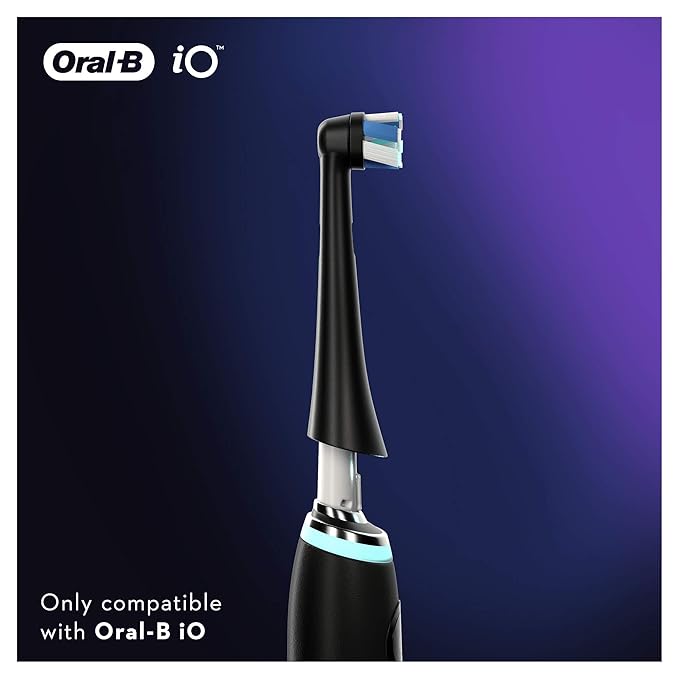 Oral-B iO Ultimate Clean Electric Toothbrush Head Twisted &amp Angled Bristles for Deeper Plaque Removal Pack of 4 Suitable for Mailbox Black