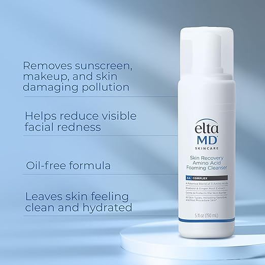 EltaMD Skin Recovery Amino Acid Foaming Facial Cleanser Gentle Face Cleanser for Sensitive Skin