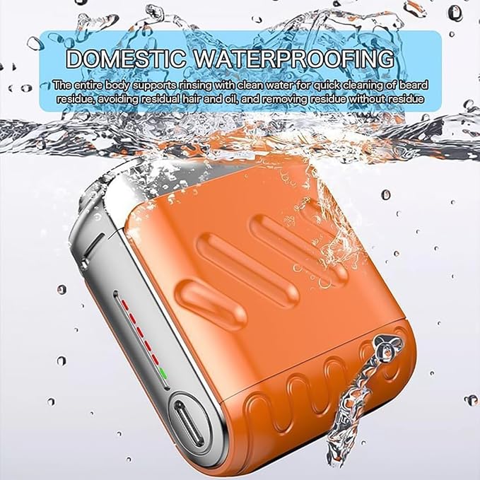 Portable Rotary Dual Ring Electric Shaver 9000RPM Mini Dual-Head Electric Shaver Washable Double Head Razor IPX7 Waterproof 60 Days Battery Life Powerhouse for Men Close Shave (Blue*2)