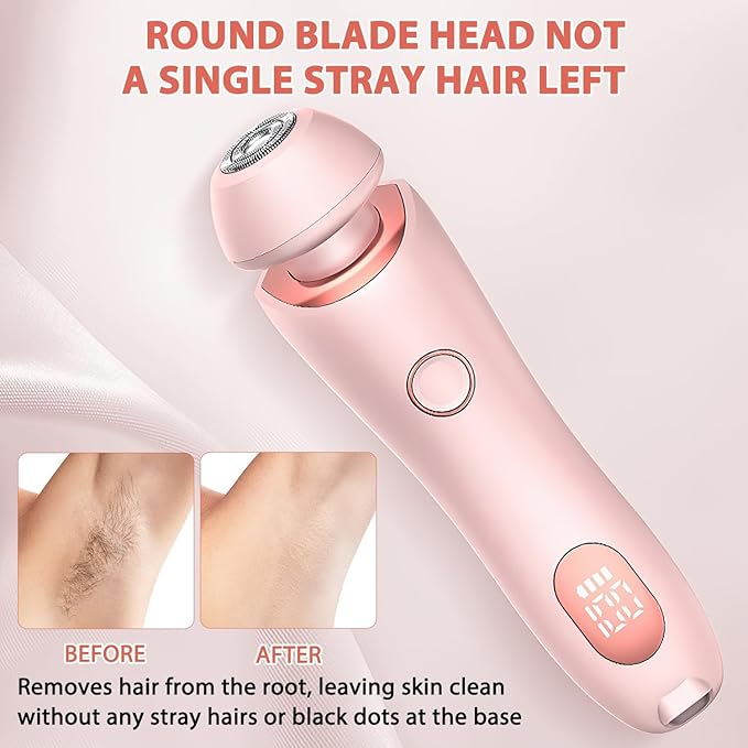 Dusk Razor for Women Silk Glide Pro Shaver Duskofficial Electric Razor for Women 2-in-1 Waterproof Painless Hair Removal Wet &amp Dry Shaver with Removable Head for Leg Arm Underarm Bikini Area (B