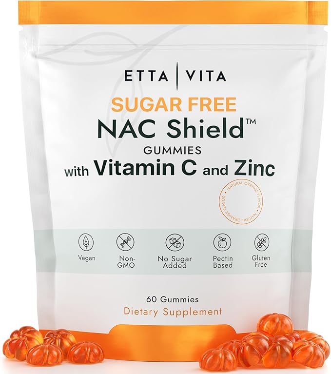 Sugar-Free NAC Gummies (Immune Support Complex) N-Acetyl Cysteine Vitamin C &amp Zinc - Supports Respiratory Health Liver Detox &amp Cleanse Kidney Function NAC Supplement for Kids and Adults -