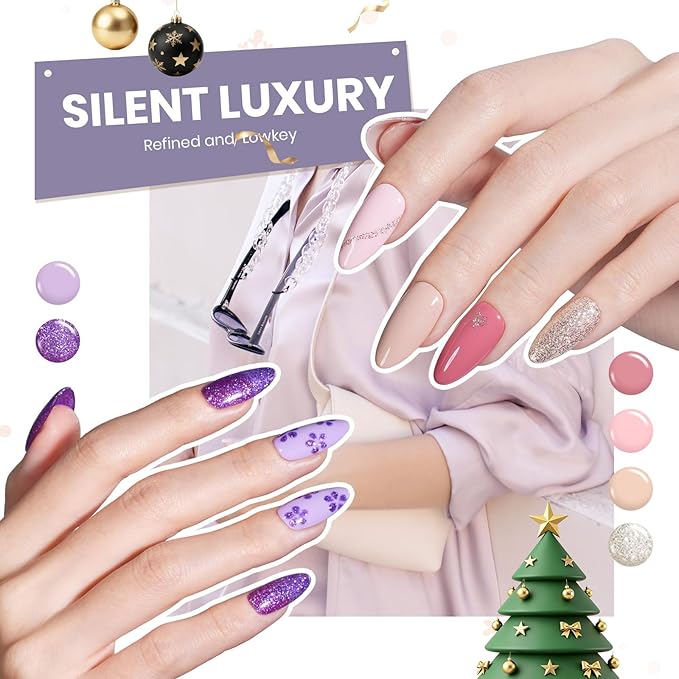 Beetles Gel Nail Polish Set - Transcendent Allure 60 Colors Winter Gel Polish Kit Orange Burgundy Red Green Brown Blue White Black Purple Glitter with Base Top Coat UV LED Needed DIY Gifts for Women