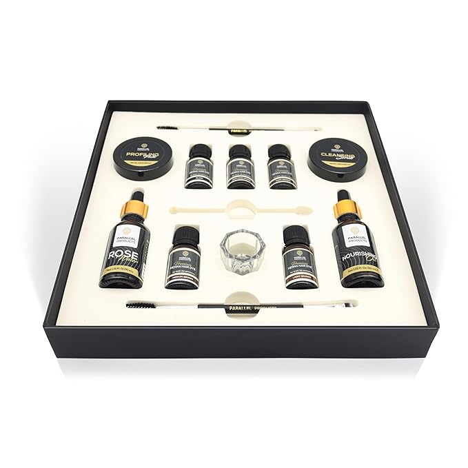 Parallel Products Henna Hair Color Kit - Complete Tint Kit for Professional Spot Coloring - Covers Grays and Roots - Color Palette Included