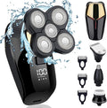 4 in 1 Electric Head Shaver Set - Bald Shaver Wet &amp Dry Cordless with Nose &amp Ear Trimmer Facial Cleansing Rechargeable IPX6 Waterproof