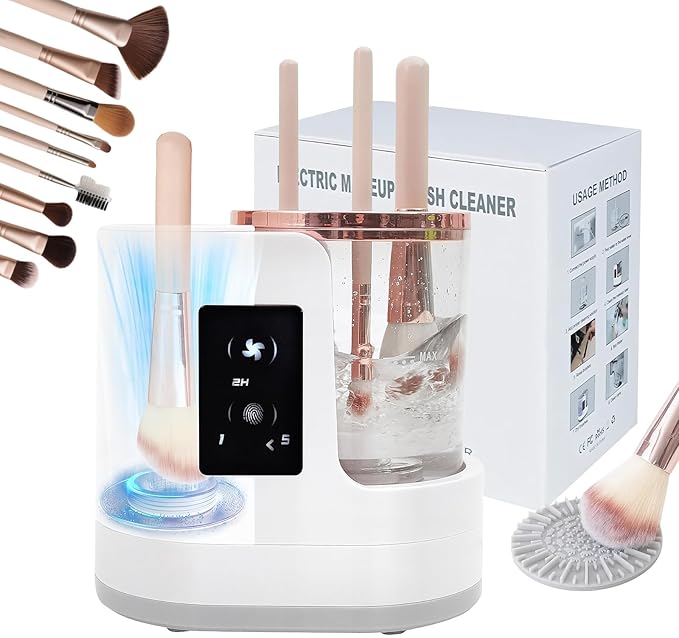 Electric Makeup Brush Cleaner 3-in-1 Automatic Brush Cleaning Machine Dual-Direction Cleaning Adjustable Drying Fits All Brush Sizes Efficient &amp Quick (Upgraded 2025 Edition)