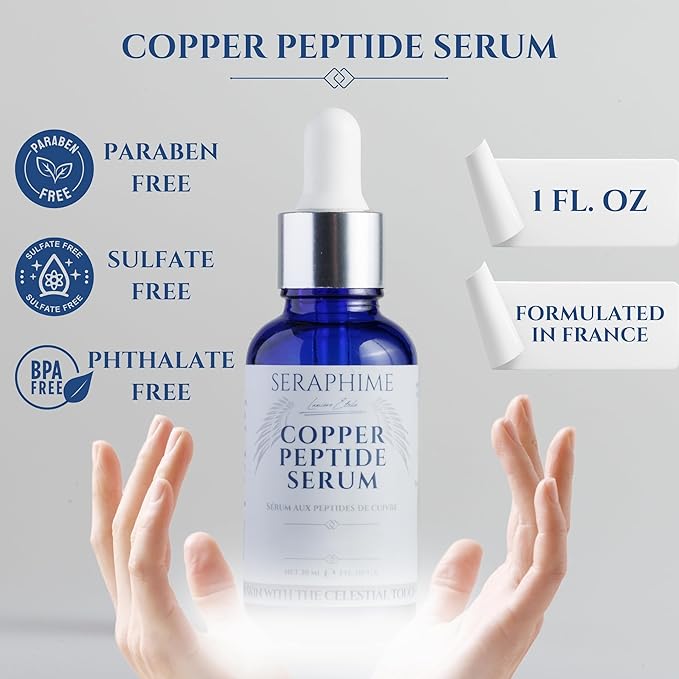 Copper Peptides Serum for Face 2% Copper Peptide with 4% Epidermal Growth Factor (EGF Serum) Niacinamide Ceramides Squalane &amp Hyaluronic Acid Multi Peptide Collagen Peptide Complex 1 fl oz