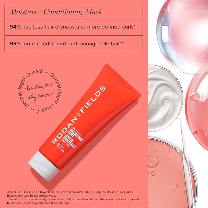 RODAN + FIELDS MOISTURE+ Conditioning Mask | 8 fl oz | Leave In Conditioner &amp Hair Mask for Hair Growth &amp Scalp Health | Infused with Coconut Oil for Shine | All Hair Types | Moisture &amp Re