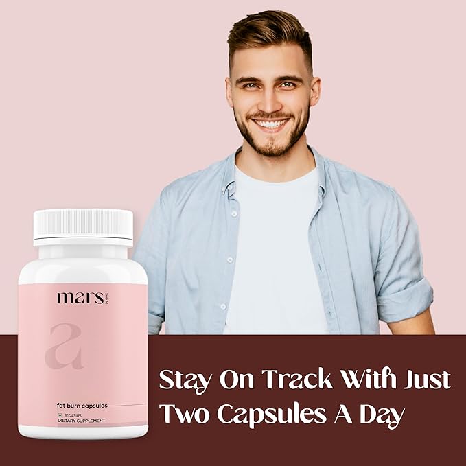 Mars Fat Burn Capsules with Psyllium Husk Moringa &amp Dandelion Root ? Herbal Blend for draft Routine (Pack of 3)