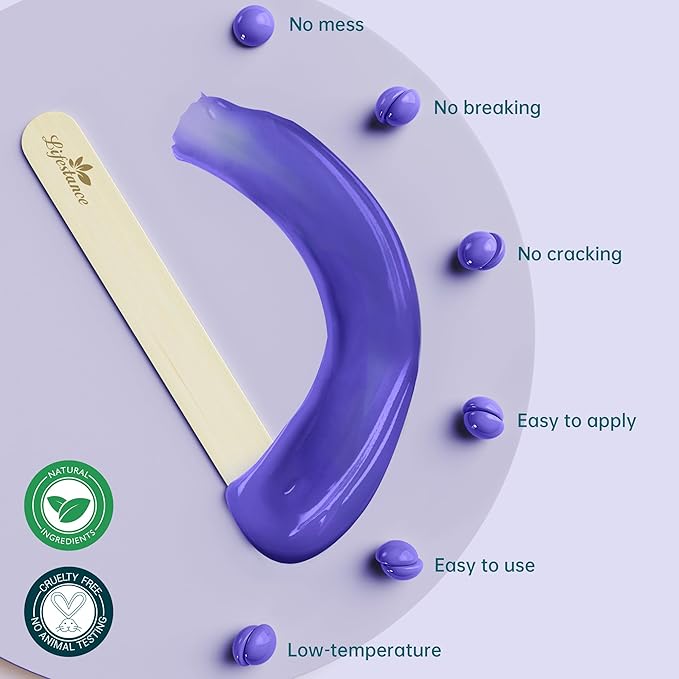 Lifestance 2.5lb Wax Beads Kit Lavender Hard Wax Beans For Hair Removal Brazilian Bikini Leg Underarm Waxing for Fine Coarse Hair Women Men Large Refill for Wax Warmers at Home