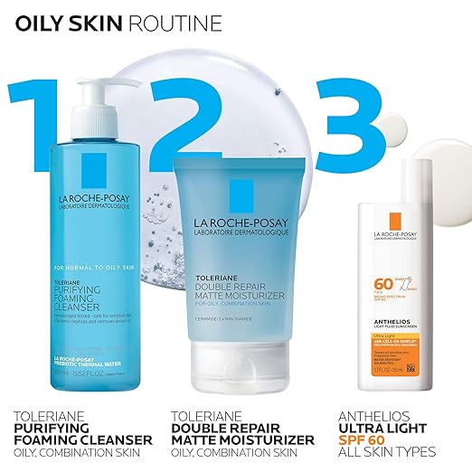 La Roche-Posay Toleriane Double Repair Matte Face Moisturizer Daily Moisturizer For Oily Skin With Ceramide And Niacinamide For All Skin Tones Oil Free Non-Comedogenic Available with SPF 30