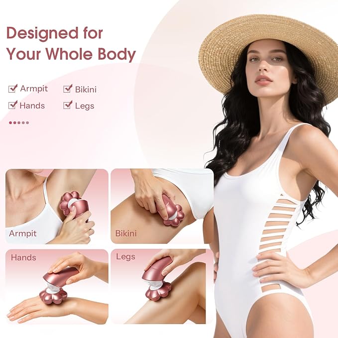 Electric Razors for Women Legs: 5-in-1 Rechargeable Body Shaver 7D Wet &amp Dry Body Trimmer IPX7 Waterproof Lady Hair Remover for Face Underarms Pubic Matte Pink