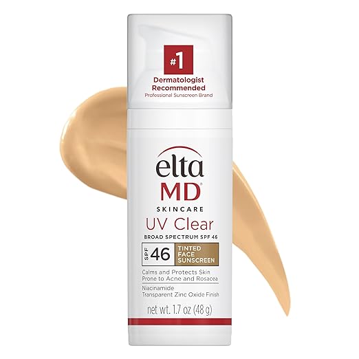 EltaMD UV Clear Tinted Face Sunscreen SPF 46 Oil- Free with Zinc Oxide Dermatologist Recommended
