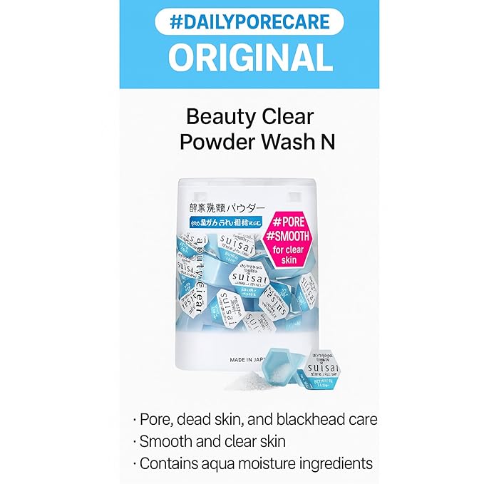 Kane-bo Sui-sai Beauty Clear Enzyme Powder Face Wash - 2 Packs of 32pcs Japanese Skincare - No Fragrance or Colorants -Exfoliates &amp Cleanses Pores - Exfoliator Exfoliating for face (Korean Ver.)
