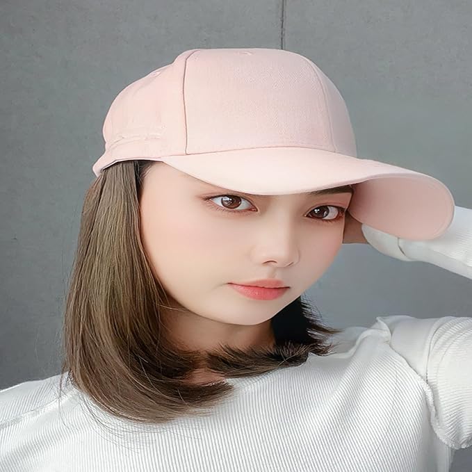 Women's Hat wig Duck Tongue hat collarbone Hair Straight hair inner Buckle wig Baseball Cap Sun Hat Wave Curly Hair