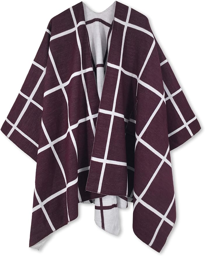 Moss Rose Women's Shawl Wrap Poncho Ruana Cape Open Front Cardigan Shawls for Fall Winter