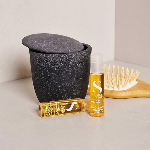 ALFAPARF MILANO Semi di Lino Reconstruction Reparative SOS Emergency Oil - Hair Breakage Treatment for Strengthening Smoothing &amp Repairing Damaged Hair - Hydrating Hair Oil - Vegan (6 Vials/2.64