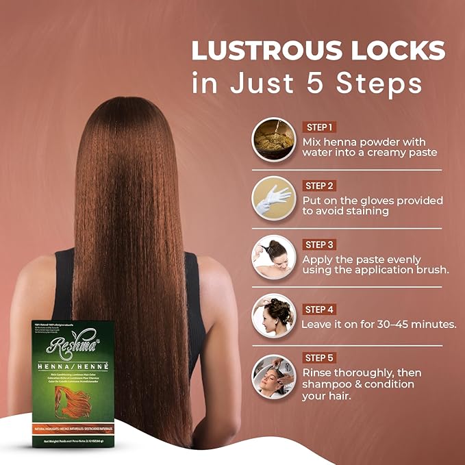 Reshma Beauty 30 Minute Henna Hair Color Infused with Organic Henna Lawsonia Inermis 100% Gray Coverage for Soft Shiny Hair Plant-Based Hair Dye?25.44 oz Pack of 12 (Highlights)
