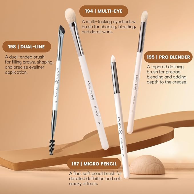 Makeup Brushes Set Albeaut 7Pcs Face Eyeshadow Brushes Kit with Preminum Bristles Liquid Foundation Concealer Blending Tools Professional &amp Travel Bag