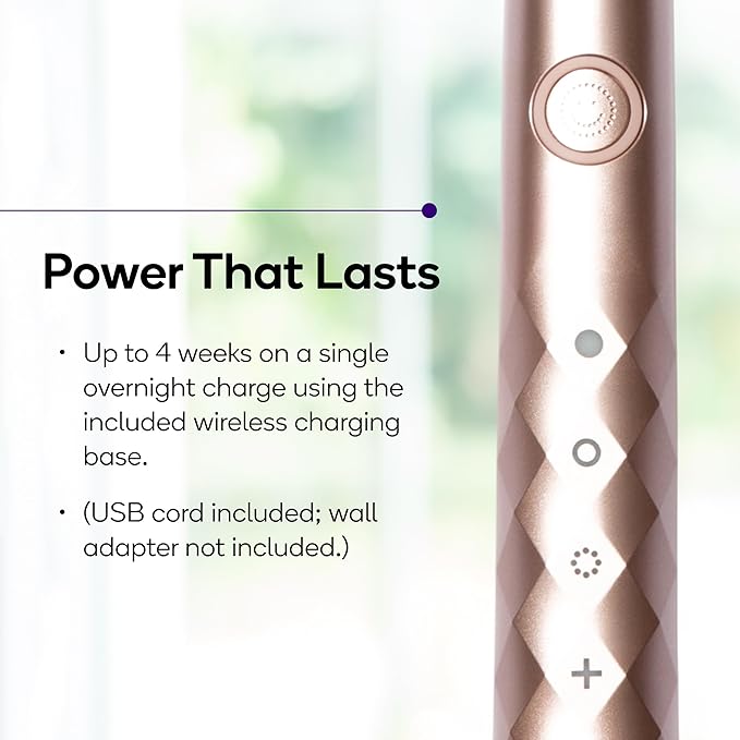 Burst Original Sonic Electric Toothbrush for Adults (Rose Gold) | Soft Bristle Clean Deep Stain &amp Plaque Removal | 3 Modes: Teeth Whitening Sensitive &amp Massage