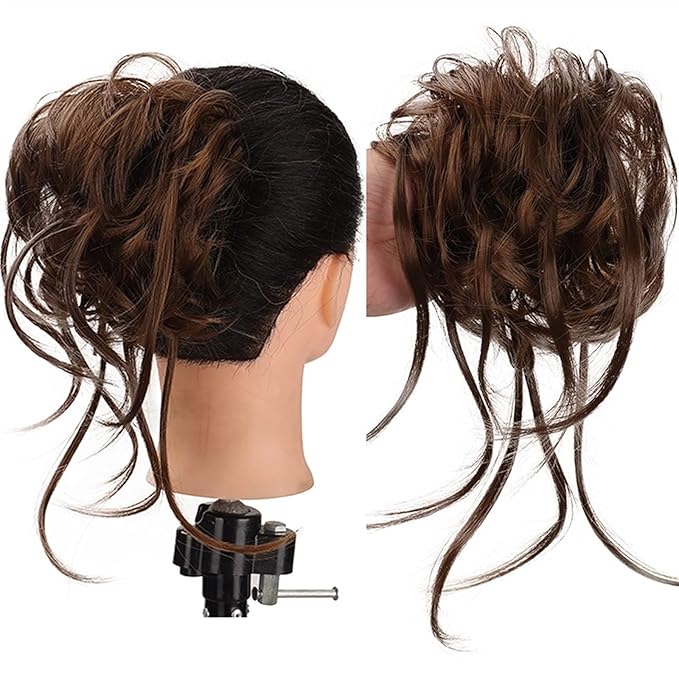 CHICKEN Hair Extensions Synthetic Hair Bun with Elastic Comb Messy Bun Curls Hair Bun Women Wig Hair Extensions Hair Accessories Hair Pieces For Women (Color : SW205-04)