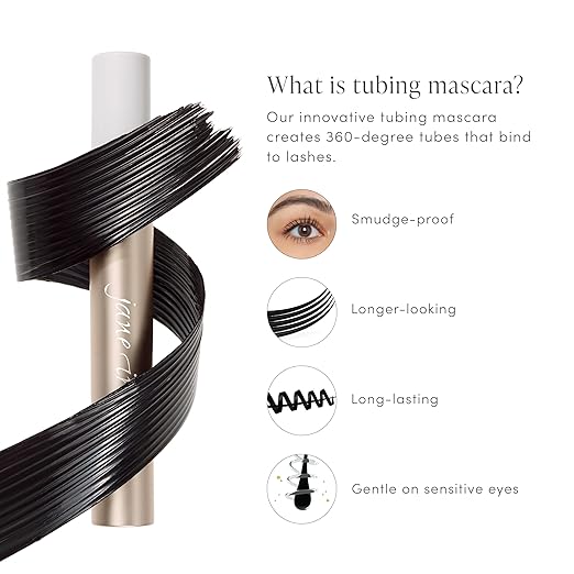 jane iredale Lash Fixation Length &amp Definition Tubing Mascara Long-Wear Smudge-Resistant Formula Lifts Curls &amp Separates Vegan Cruelty-Free