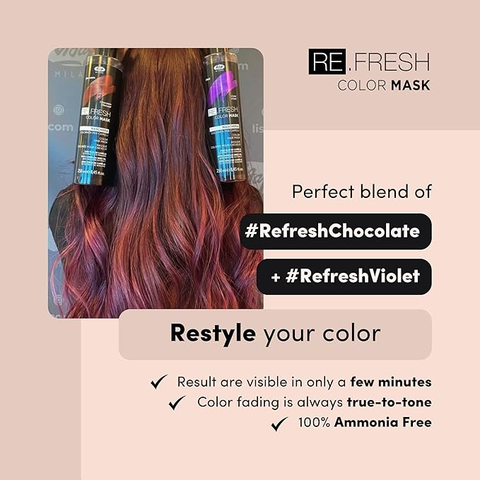 Lisap Color Depositing Hair Mask Violet 8.45 oz Hair Gloss Toner Deep Conditioning Hair Mask Dry Damaged or Color Treated Hair Repair With Hydrating Camellia Oil For Shine &amp Moisturization